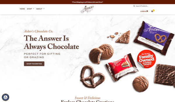 Website for a Chocolate Manufacturer 