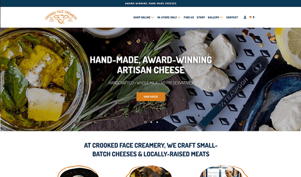 Website for a Handcrafted Artisan Cheese Company