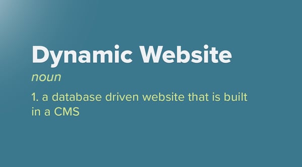 dynamic website; a database driven website that is built in a CMS