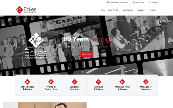 Website for an Office Equipment Supplier