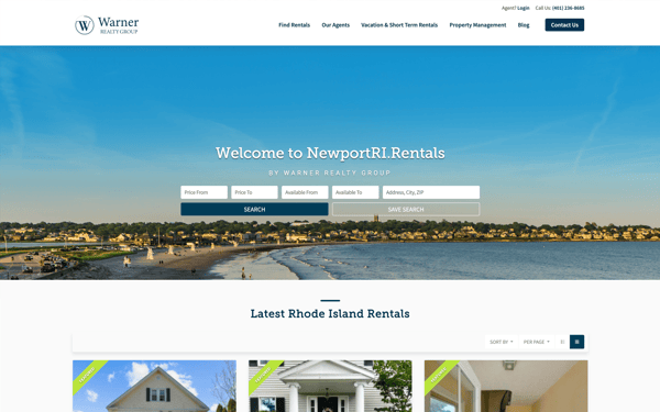 Website for a Real Estate Rental Company