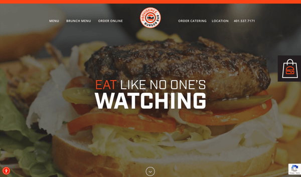 Website for a Burger Restaurant