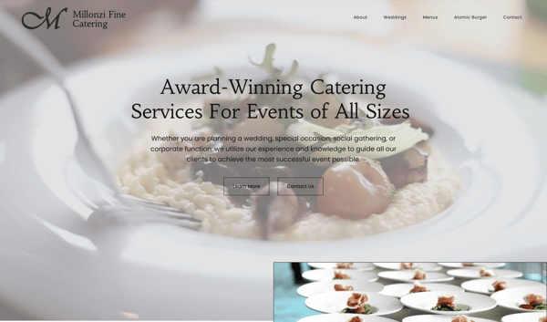 Website for a Catering Company