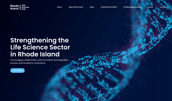 Website for an Economic Development Organization