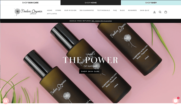 Website for a Skincare Company